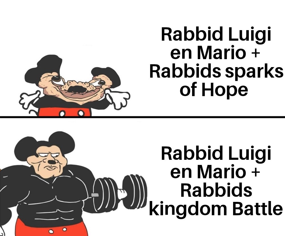 Nerfearon a rabbid Luigi - meme