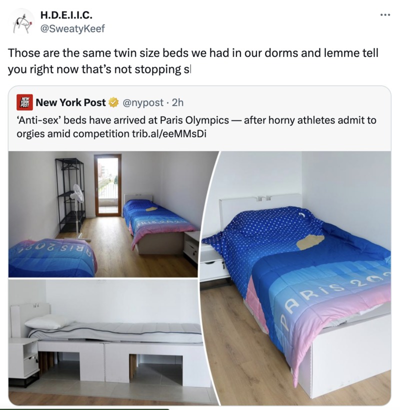 Antisex beds Olympics meme