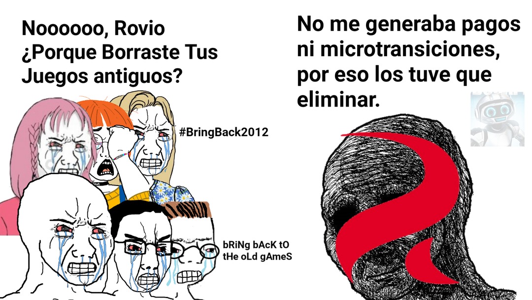 Me costo un poco de hacer este meme pero me da risa que en la cajas de los comentarios hayan gente quejandose con Rovio en YouTube :grin: (estupida ortografia)