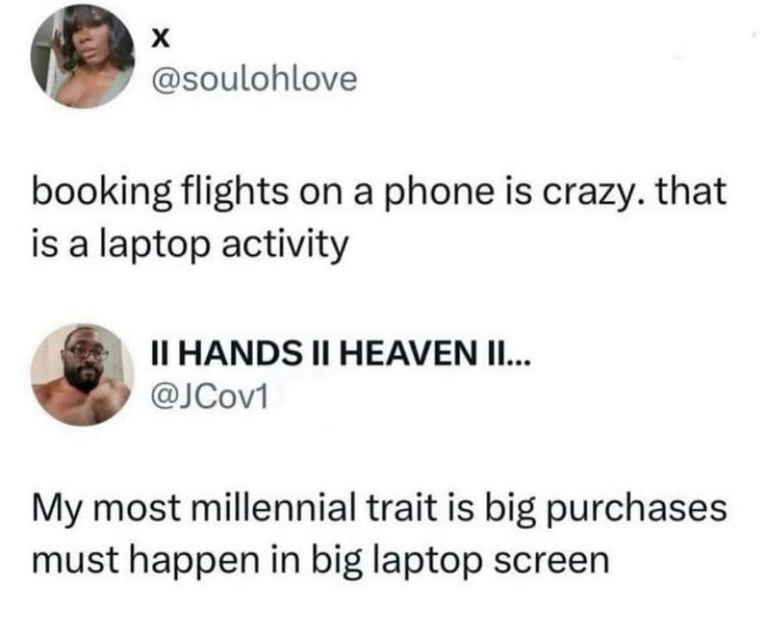 Big purchases require big screens and big anxiety - meme