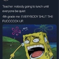 or had to stay silent for lunch