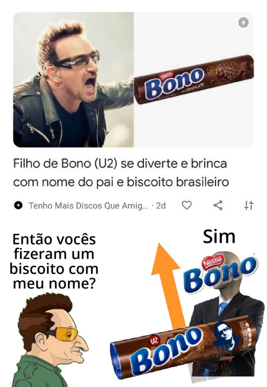 Bom dia, mes amis. Vocês comeriam bono? - meme