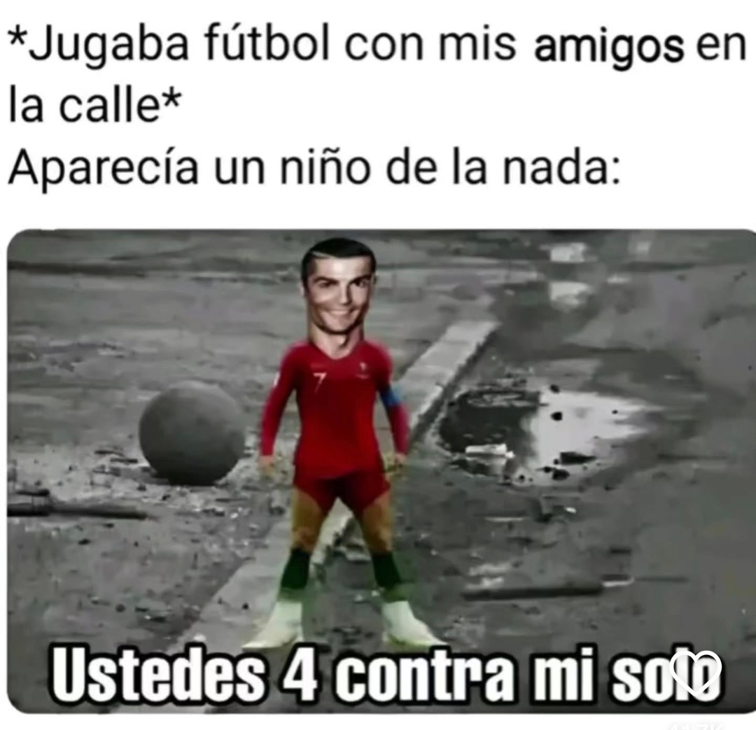 Jugando en la calle y aparece el niño boss: ustedes 4 contra mí - meme