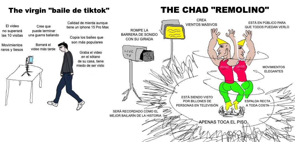 Hace tiempo que no hago Virgin VS Chad - meme