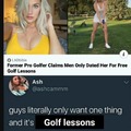 Former pro golfer claims men only dated her for free golf lessons