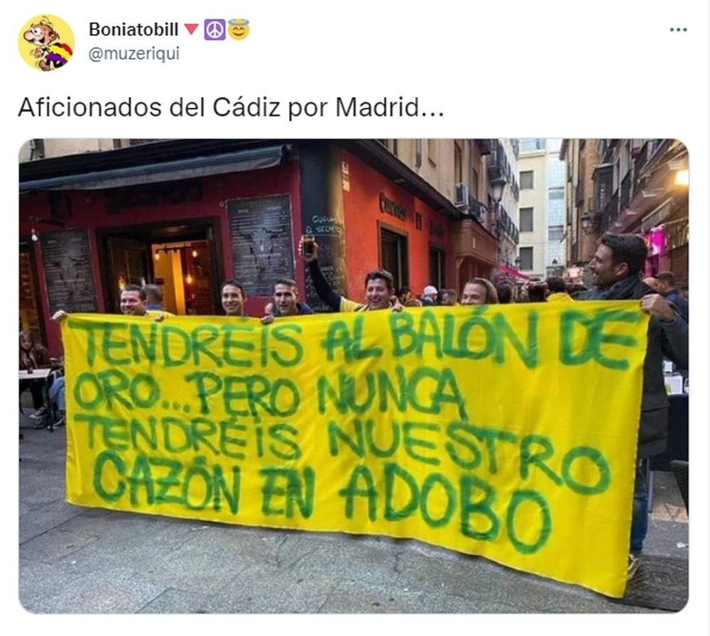 Aficionados del cadiz por las calles de Madrid - meme