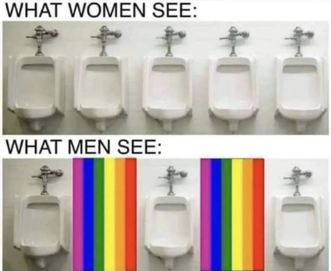 Don't use the gay urinals - meme