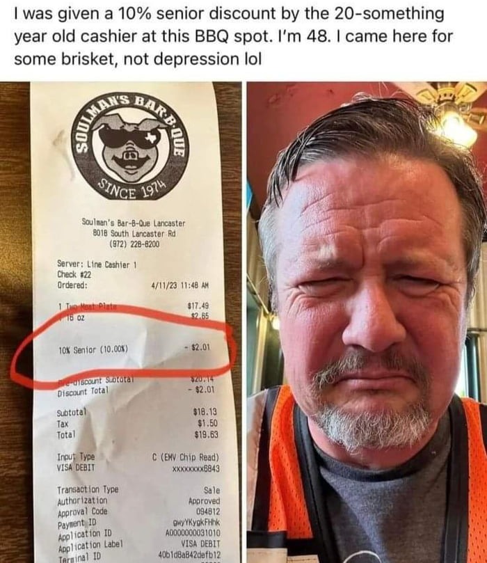 Senior discount - meme