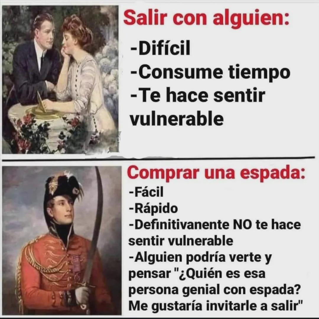 Comprar espada para ser feliz, anotado - meme