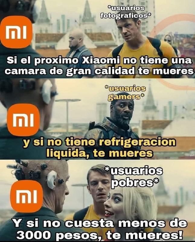 los fans de xiaomi poniendo mil condiciones pa no morirse - meme