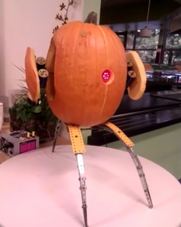 the pumpkin made into a turret - meme