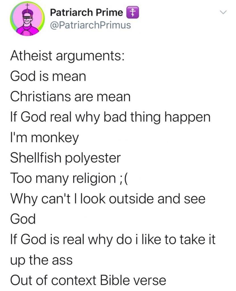 dongs in an atheist - meme