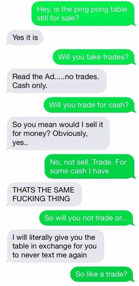 Money for item = trade - meme