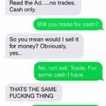 Money for item = trade