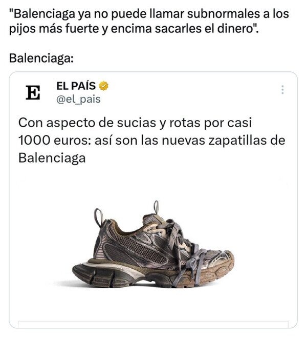 Zapatillas de vagabundo Valenciaga - meme