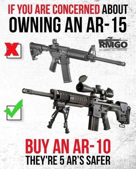 If you are worried about owning an AR15 - meme