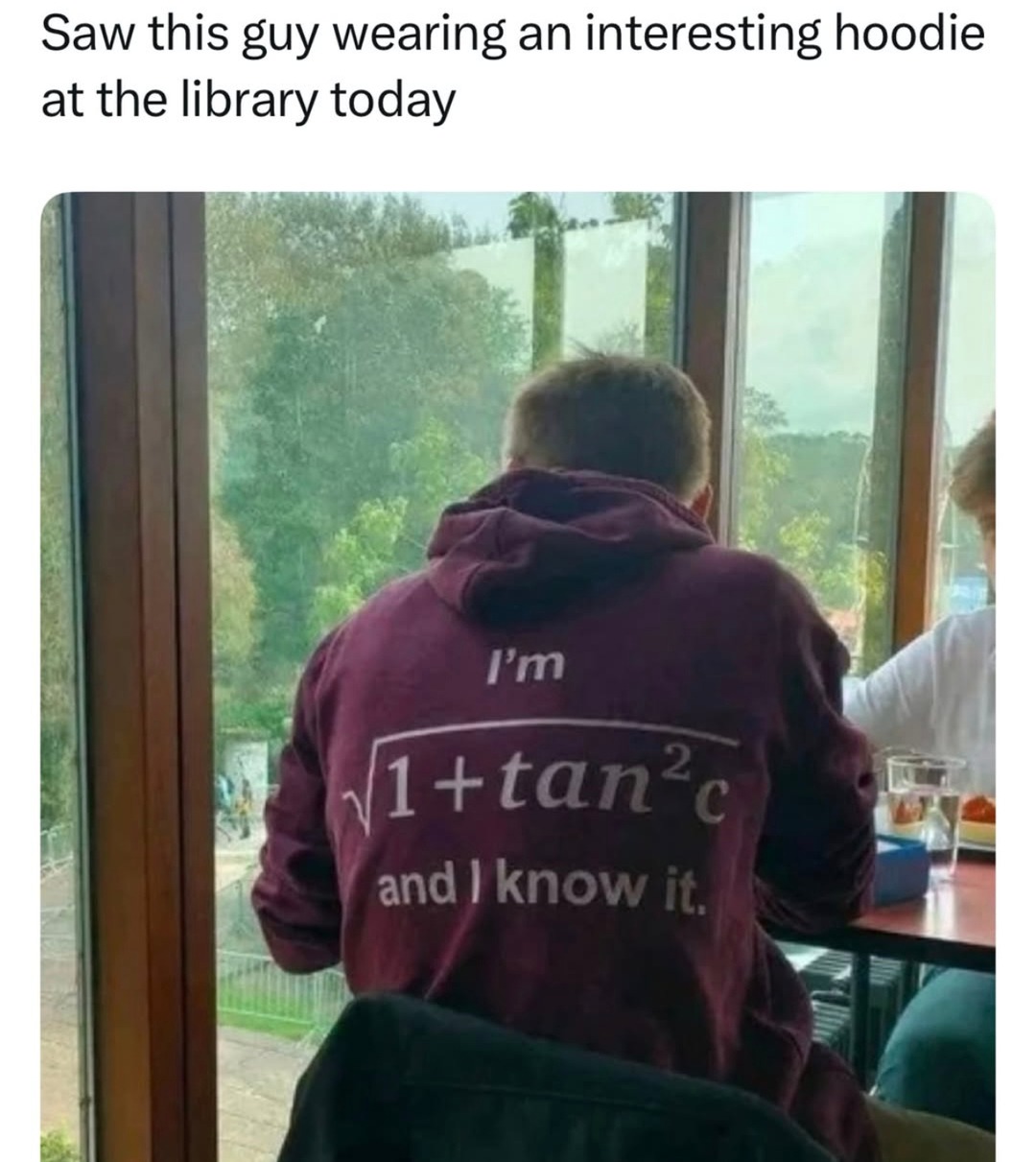 Bro flexed his hoodie at the library - meme