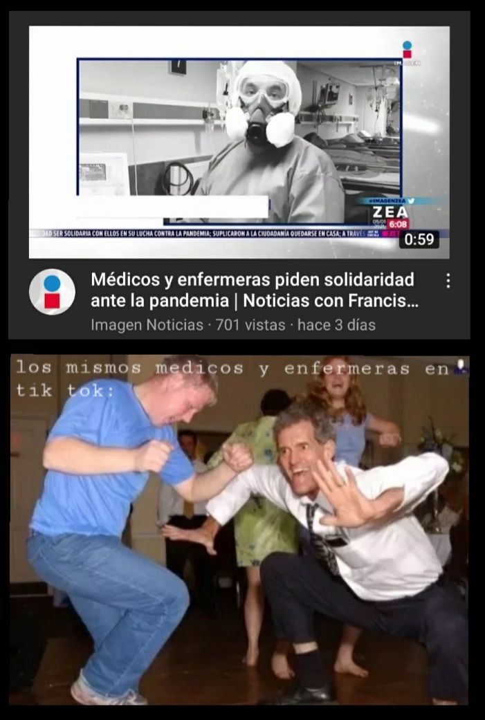 Medicos: hay que pena la gente; also medicos en tiktok - meme