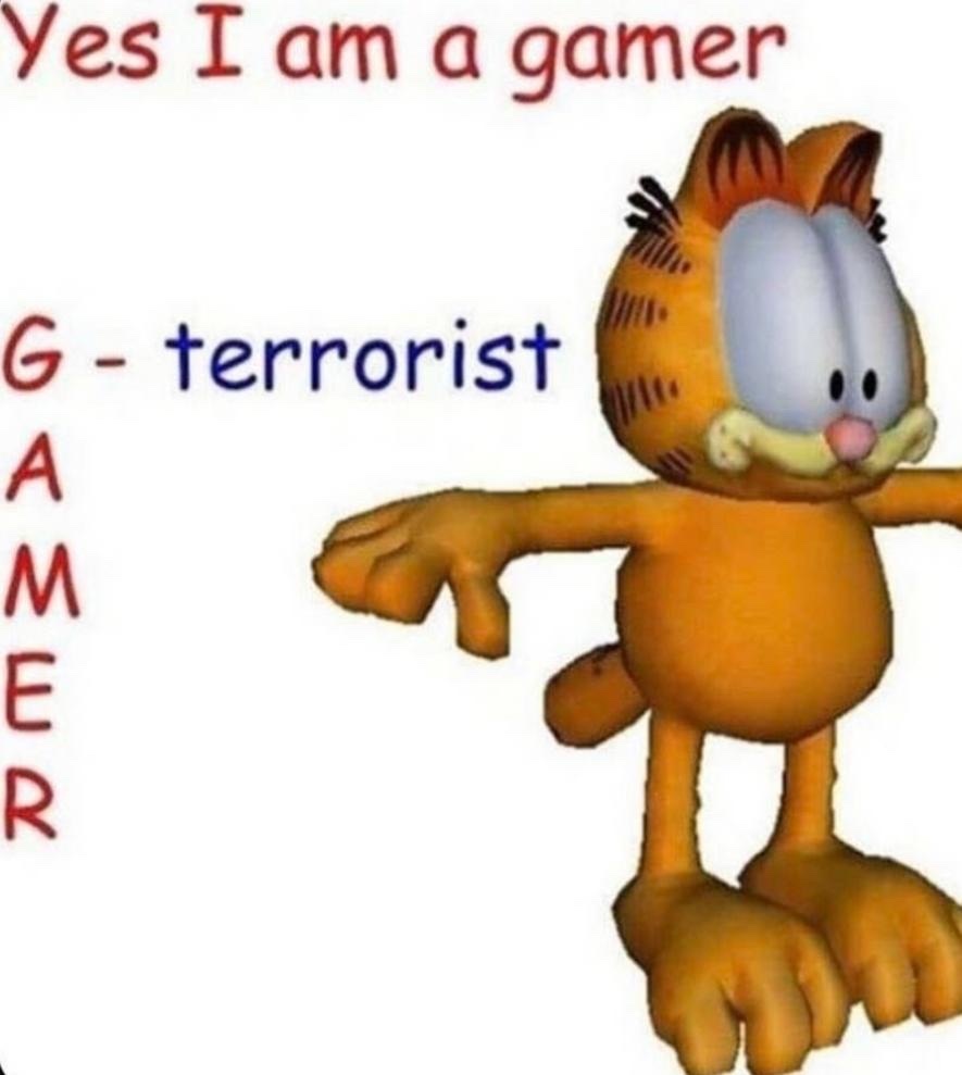gamer=terrorist - meme