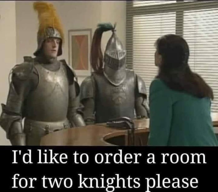 A room for 2 knights - meme