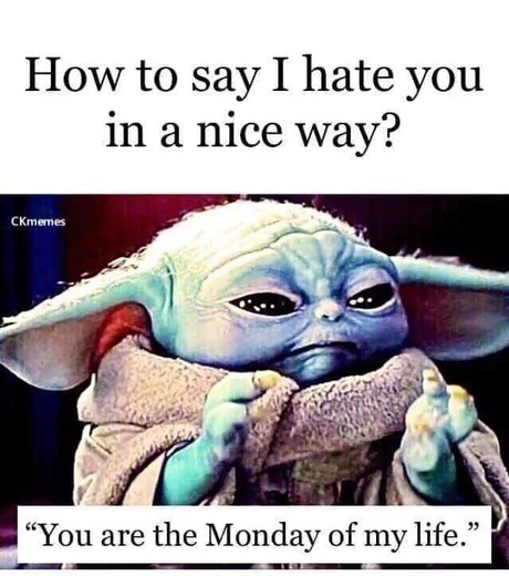 You are the Monday of my life - meme