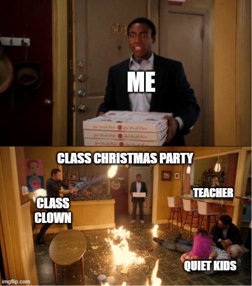 Class Christmas party - meme