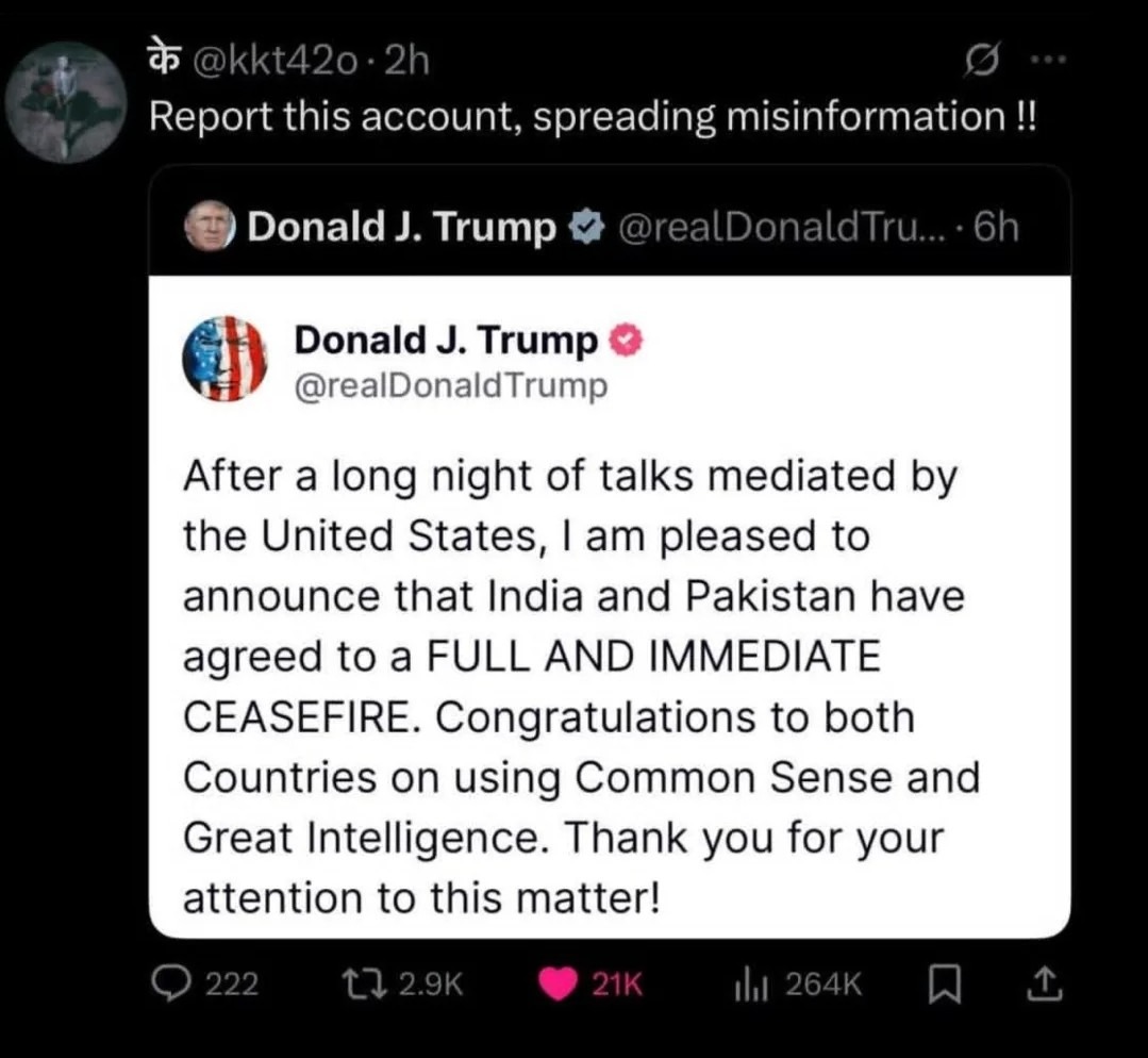 Idk what talks took place but maybe the orange guy just had talks with paki pm but forgot the porki army chief is who pulls strings in pak. - meme