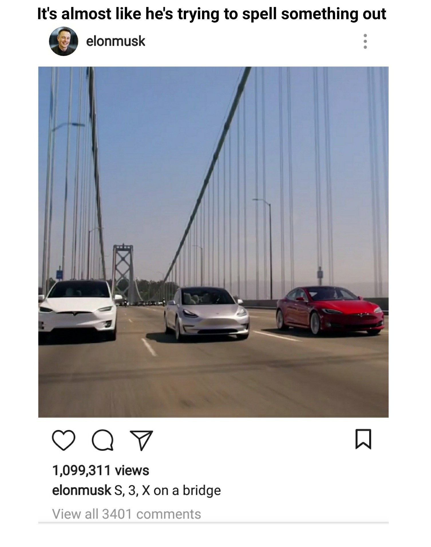 Tesla car models - meme