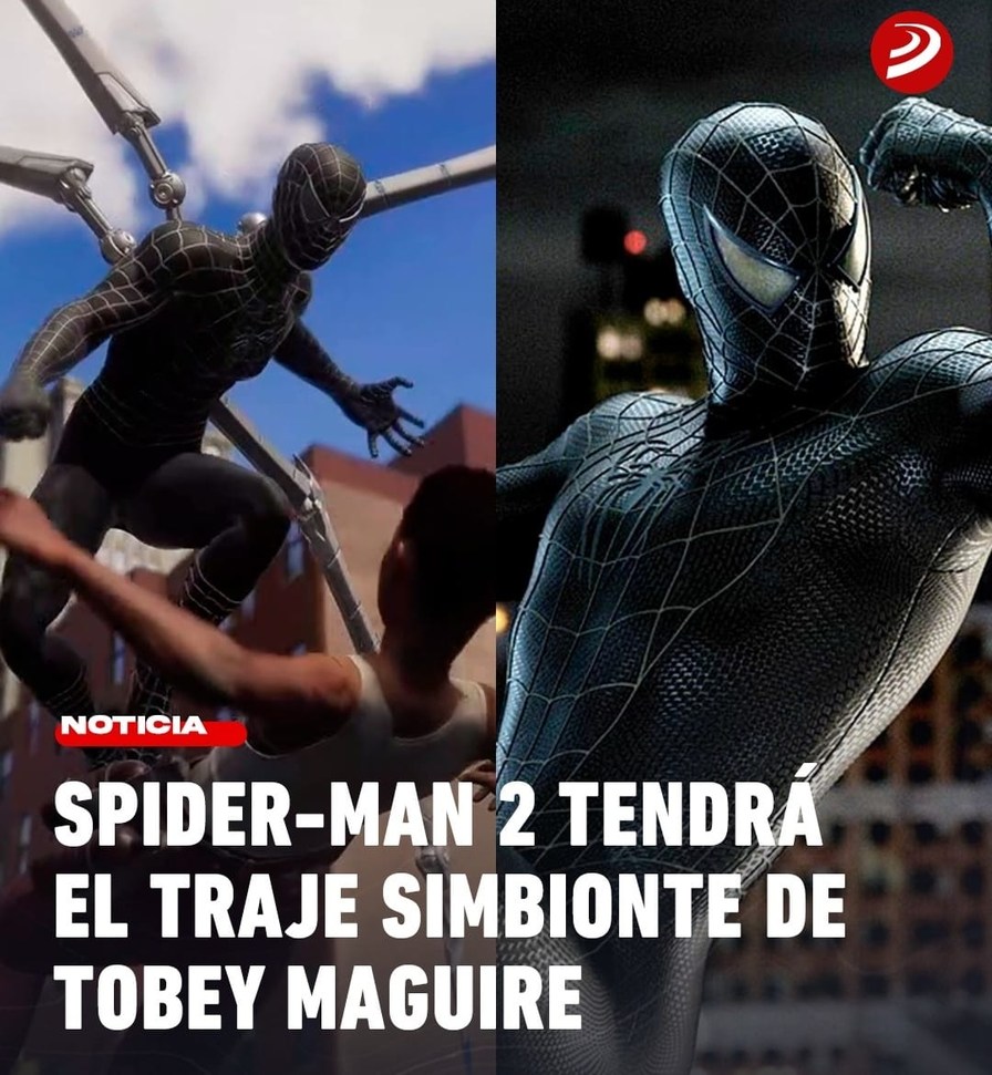 Spiderman 2 con el traje negro de Tobey - meme