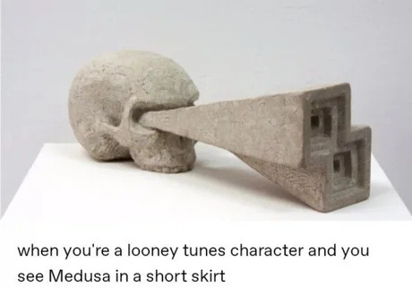 Looney Tunes vs Medusa in a skirt, it’s over - meme