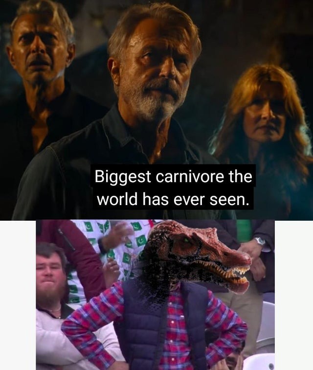 Jurassic world with main Jurassic park characters meme