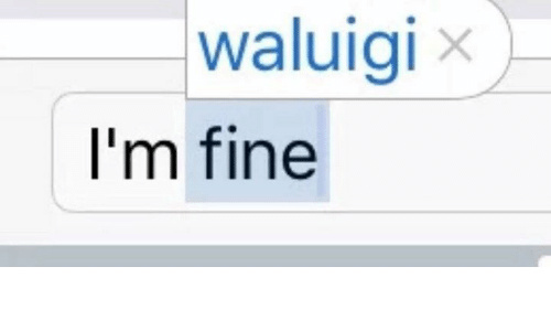 Waluigi = Fine - meme