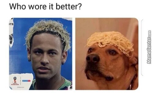 neymar turned into a noodle - meme