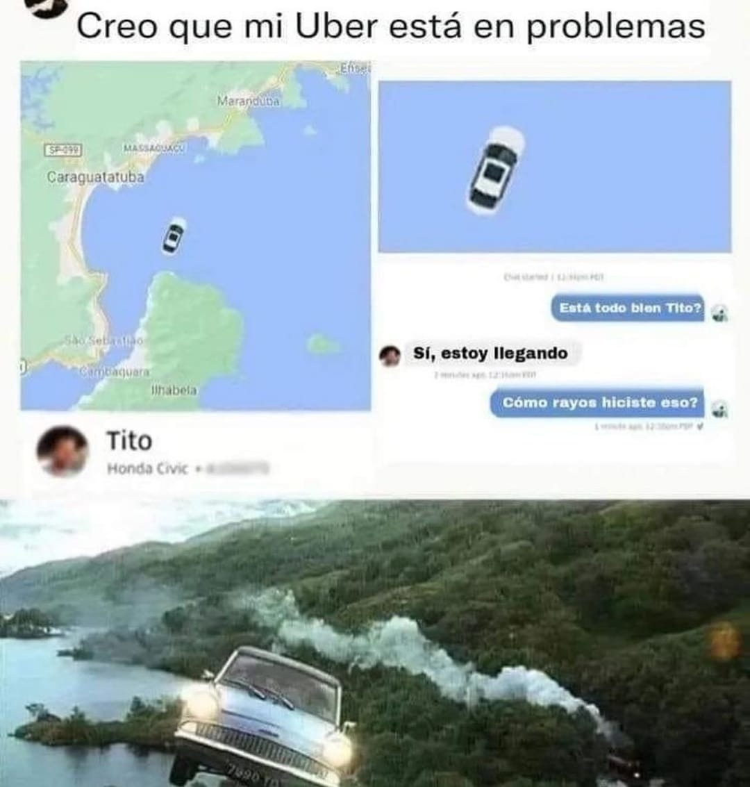 Uber llega a todas partes - meme