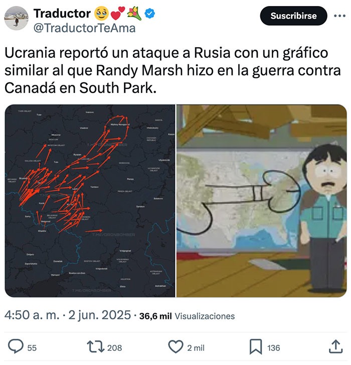 Ucrania lanzando ataques estilo South Park... literal - meme