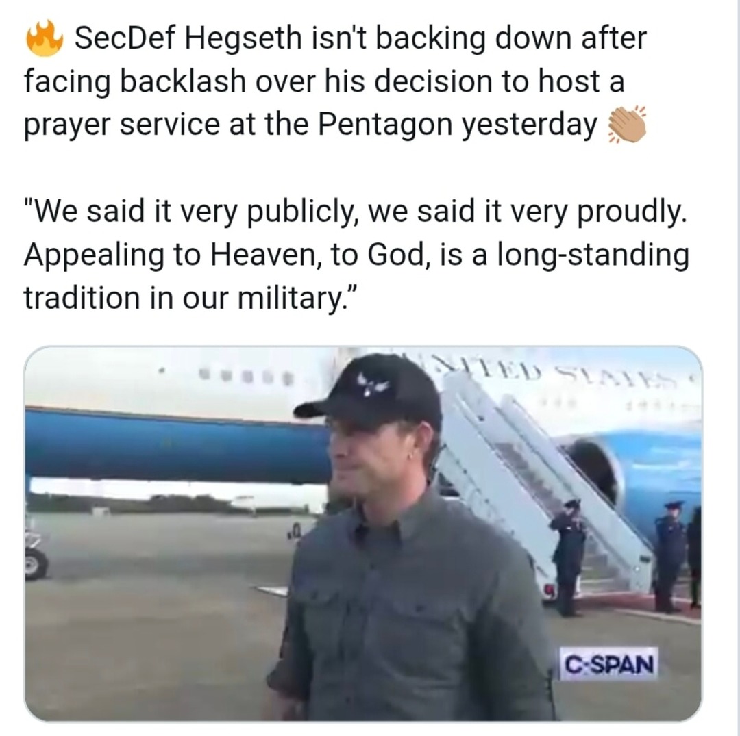 SecDef ain’t backing down from Pentagon prayer heat - meme