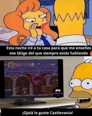 Cuando esperas que le guste el Castlevania y el látigo - meme