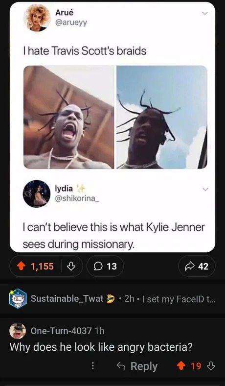 Travis Scott's braids meme