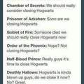 Hogwarts will never close
