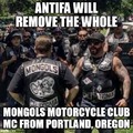Antifa vs Mongols Motorcycle Club MC in Portland, Oregon