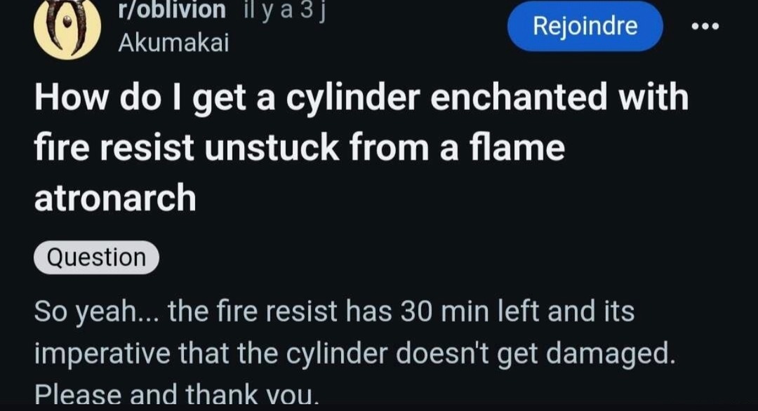 Help, my fire resist cylinder is stuck in a flame atronach - meme