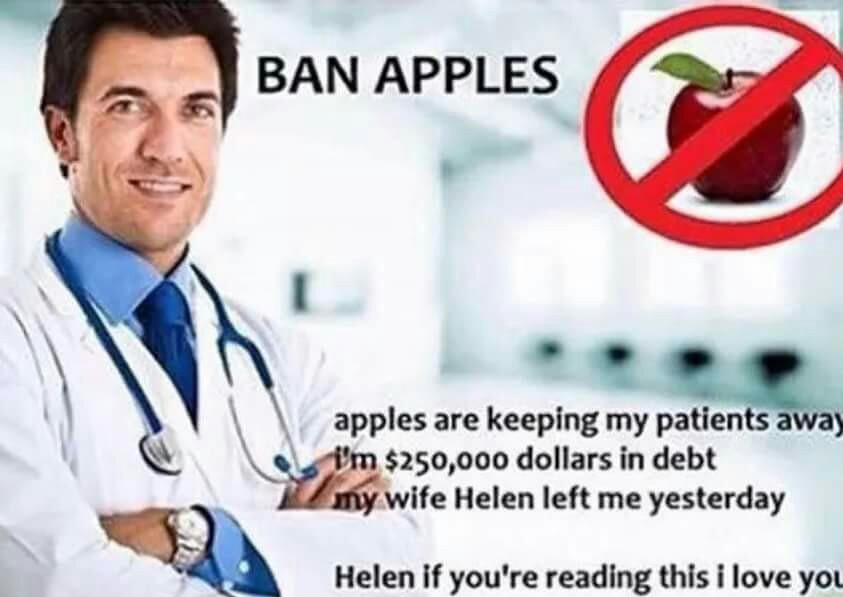 No more apples - meme