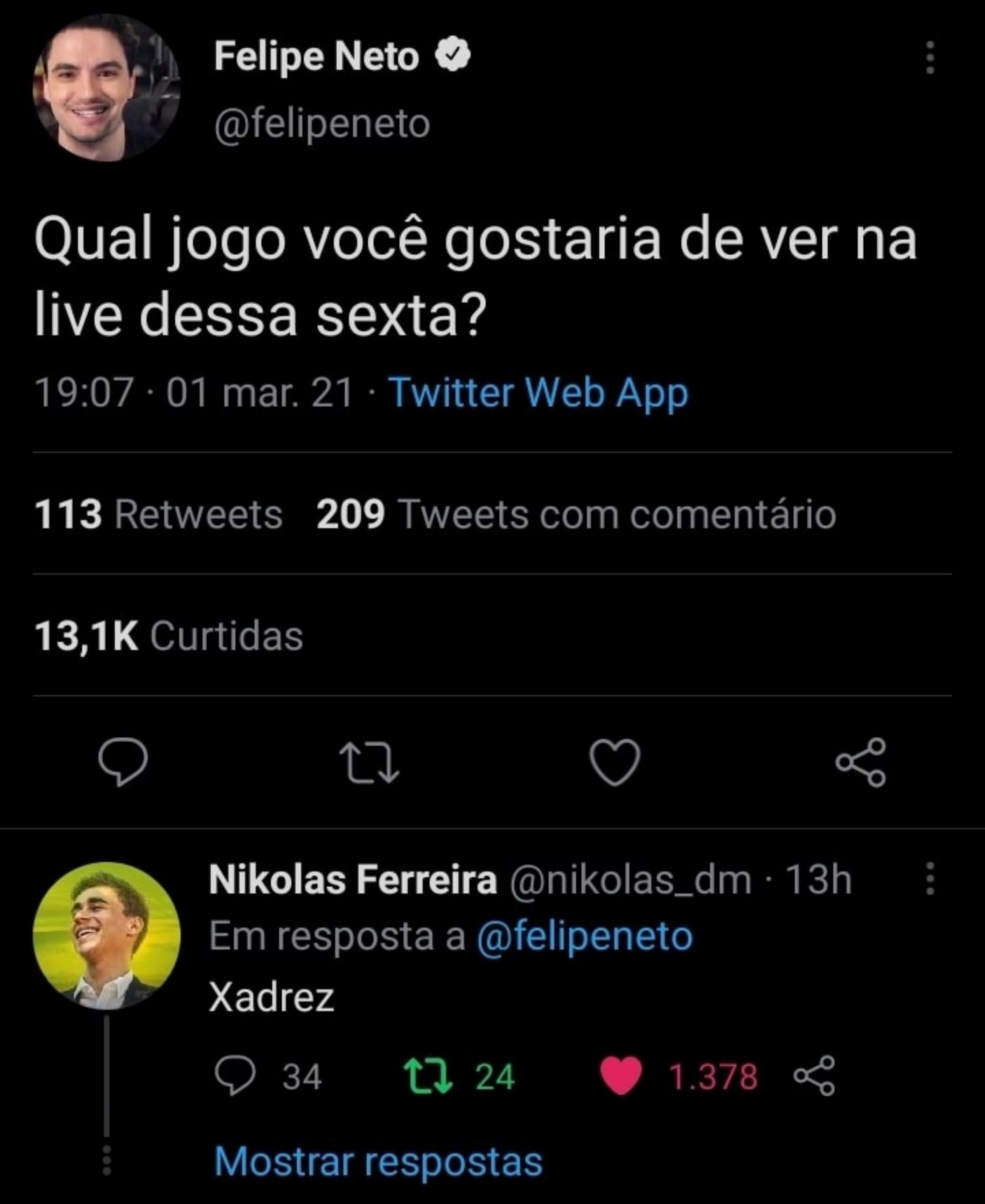 O Nikolas é foda. - meme