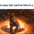 When your last card on Uno is a +4