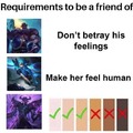 Requirements to be a friend of meme