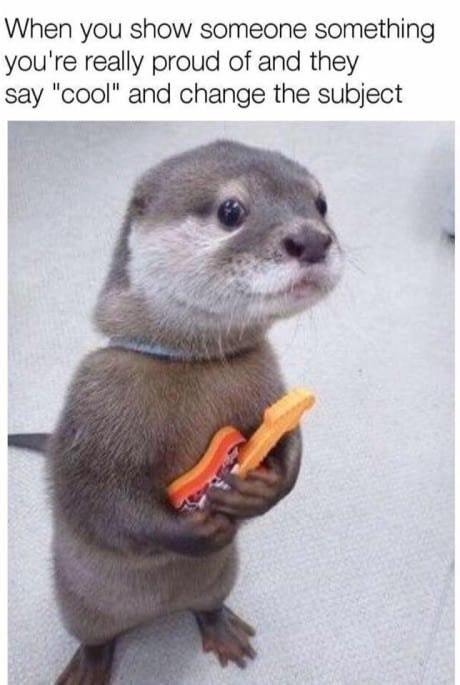 Proud and disappointed otter - meme