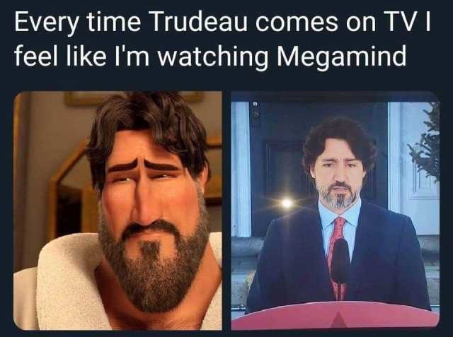 Trudeau and this guy from Megamind - meme