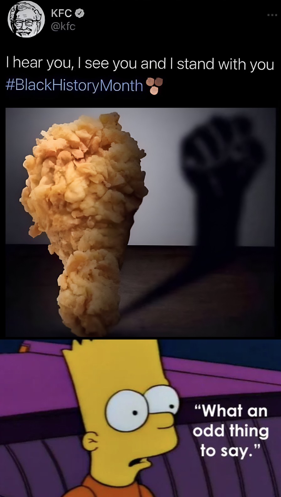 The shadow of a Kentucky Fried Chicken - meme