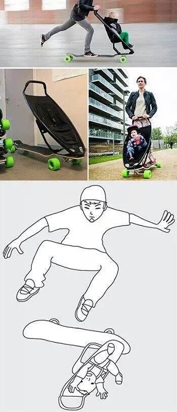 100 bucks to the person to kick flip a baby first try - meme