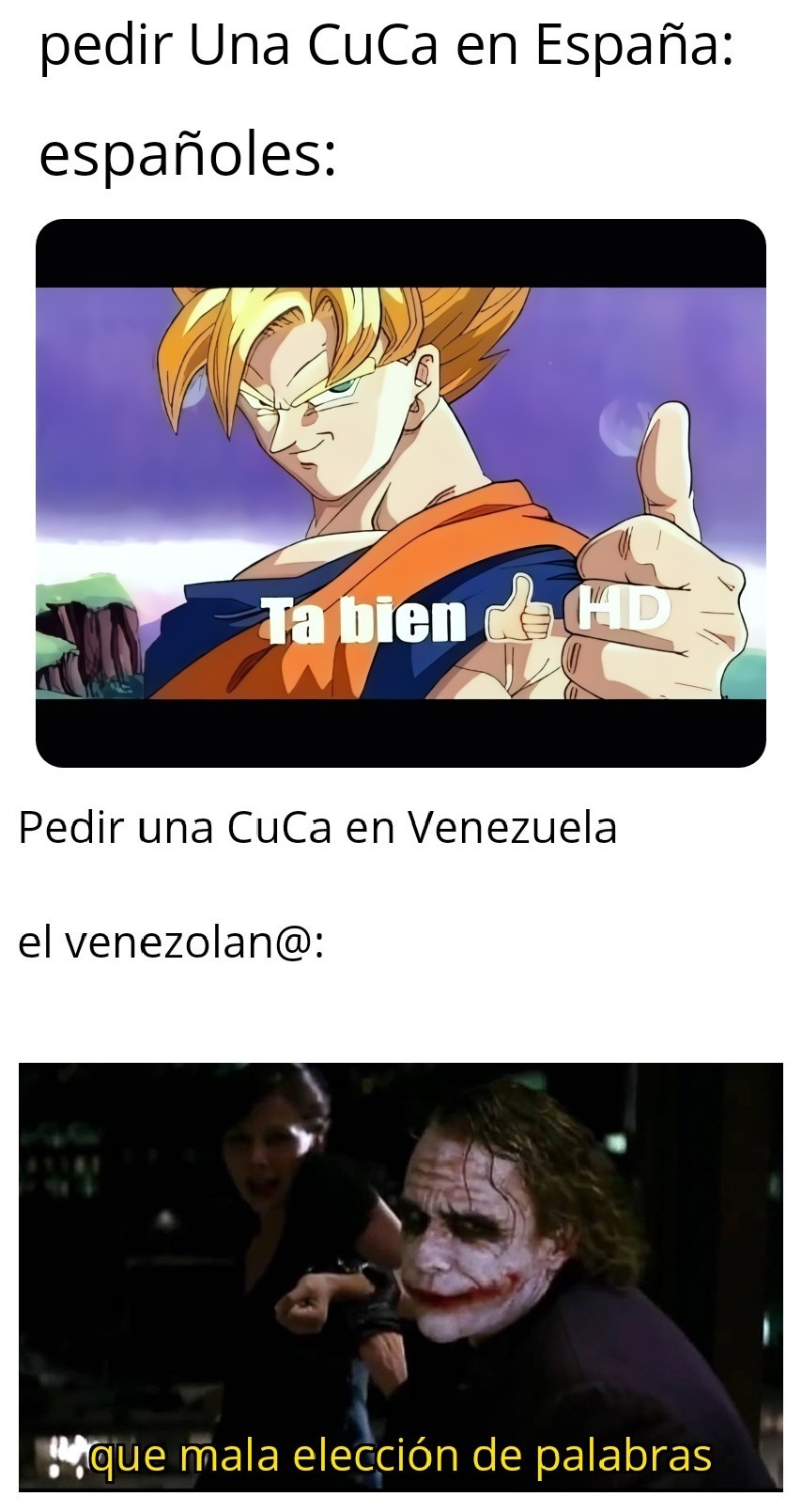 Contexto:la CuCa en España es atún y en Venezuela significa vagi.. - meme